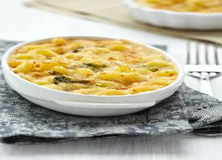 Gratin de pates aux chou-fleur et brocoli