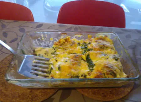Lasagnes poulet et épinards