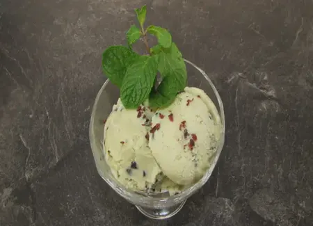 Glace à la menthe aux pépites de chocolat