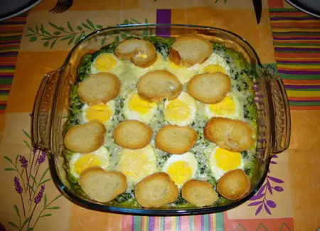 Épinards et oeufs durs à la béchamel