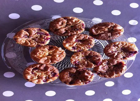 Mi-cuits chocolat blanc et framboise