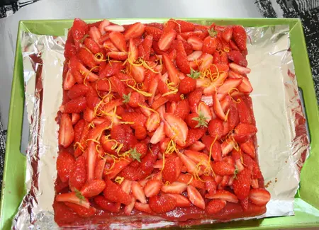 Tarte biscuitée aux fraises