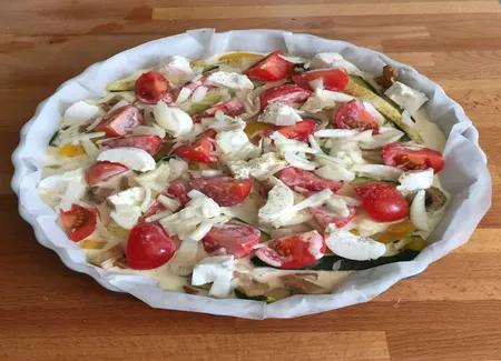Tarte au chèvre frais et légumes d'été