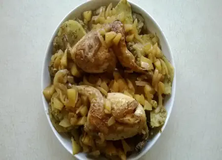Cailles au cidre avec pomme de terre