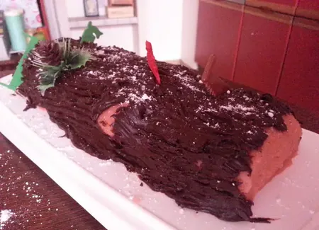 Bûche rose de noël d'edith