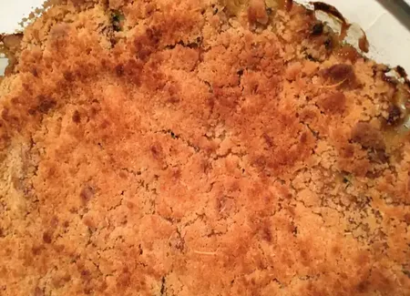 Crumble courgettes brousse pesto