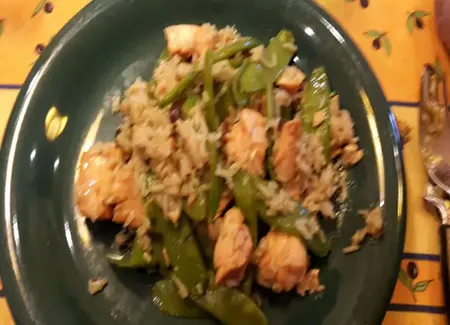 Teriyaki de saumon et pois gourmands
