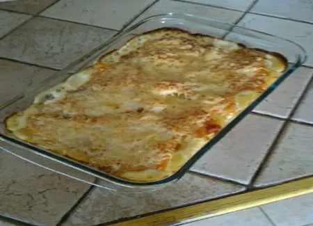 Gratin de gnocchi au saumon et trois fromages