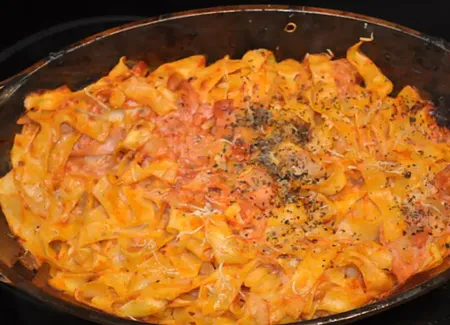 Pâtes mascarpone sauce tomate