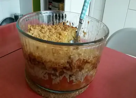 Crumble tomate thon