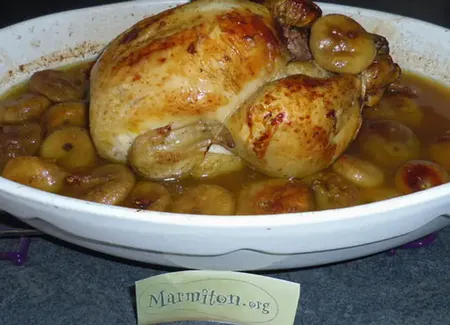 Poulet au cidre farci au figues