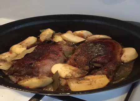 Canard sauvage aux pommes