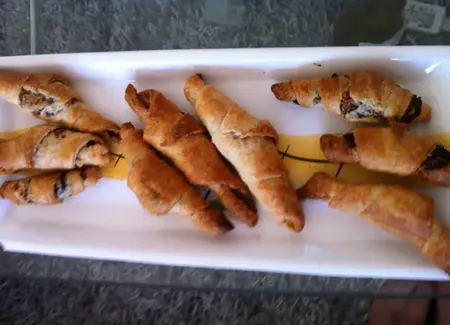 Petits croissants feuilletés chocolat coco