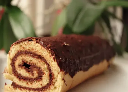 Bûche chocolat noisettes