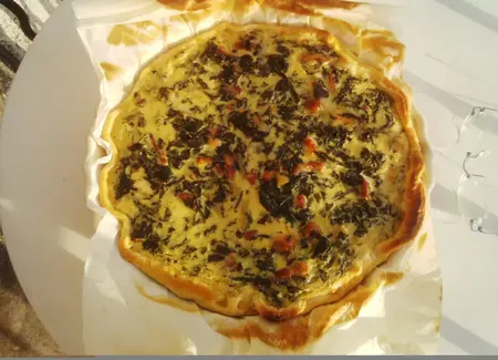 Tarte de feuilles de blettes au cantal