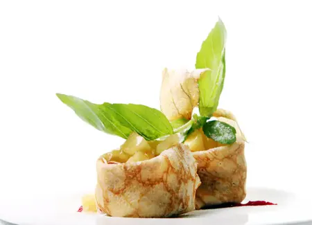 Aumonière de crêpe pomme-caramel-spéculoos