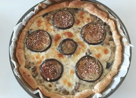 Tarte aubergine viande hachée mozzarella