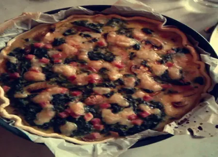 Tarte épinards champignon jambon