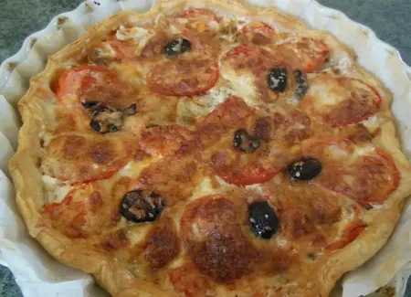 Tarte champignons tomates et chèvre