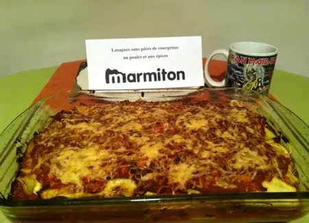 Lasagnes sans pâtes de courgettes au poulet et aux épices