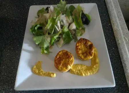 Petits flans de crabe, sauce michèle