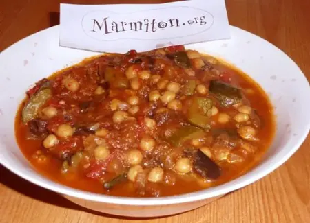 Curry d'aubergines et pois chiches