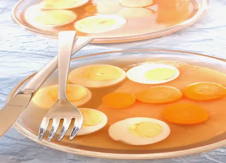 Oeufs en gelée au jambon et à la tomate