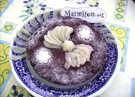 Gâteau marbré choco-poires léger