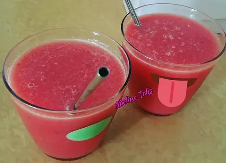 Soupe de pastèque, melon et poires