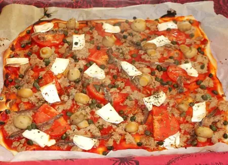 Pizza de la mer et chèvre