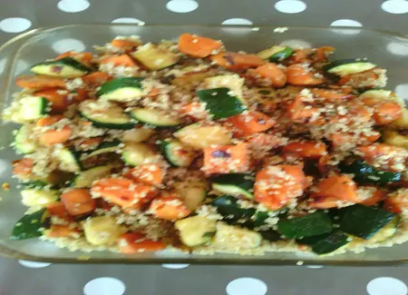 Poêlée de patates douces et courgettes