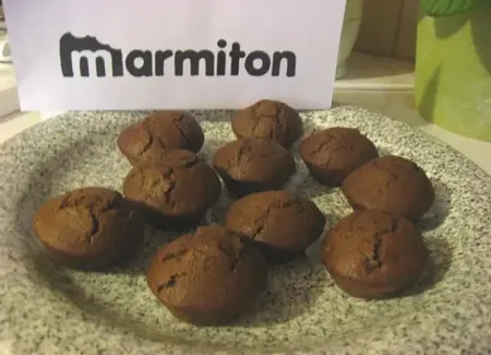 Muffins au chocolat coeur fondant et pépites de chocolat blanc