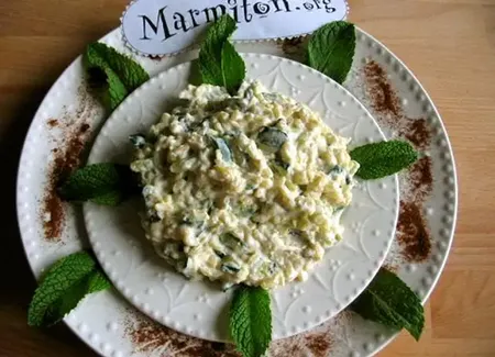 Un régal de risotto courgette et ricotta