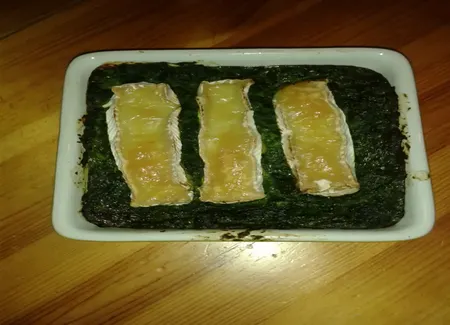 Gratin épinards camembert au lait de coco