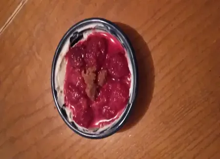 Framboises/mascarpone façon crumble