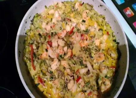 Crevettes coco ananas et thym citron
