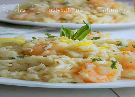 Délicieux risotto aux crevettes et au lait de coco