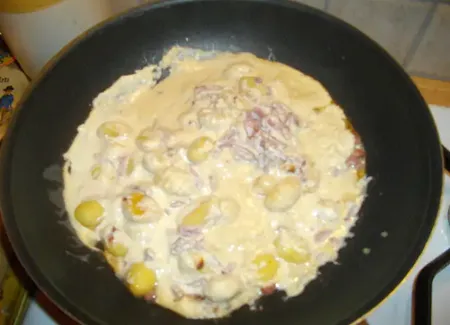 Gnocchi à la crème fraîche et aux lardons