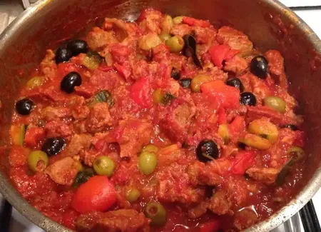 Blanquette de veau à l'espagnole, au chorizo