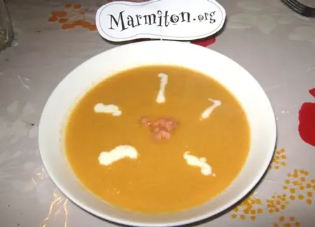 Velouté de poisson et crevettes