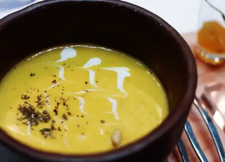Soupe de courge au lait de coco