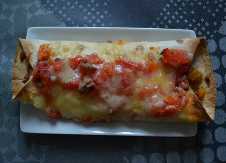 Enchiladas au boeuf et purée de haricots rouges
