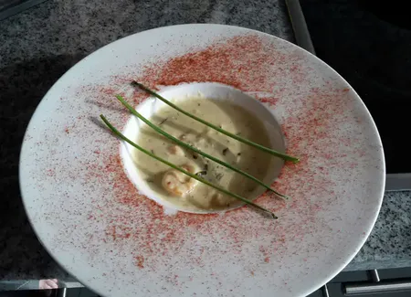 Scampi ail, citron et basilic