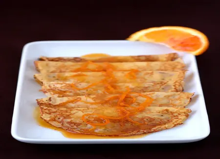 Crêpes nappées au caramel orangé