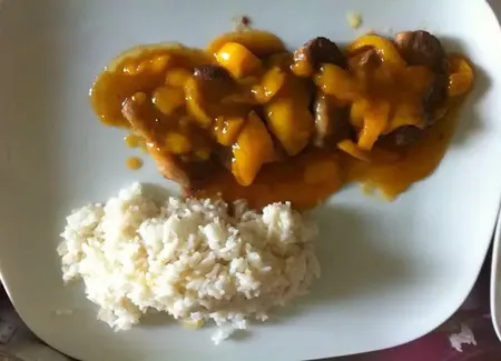 Aiguillettes de canard sauce à la mangue