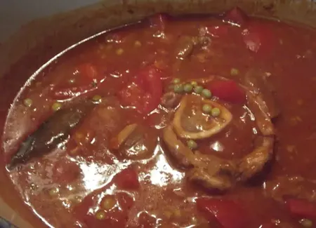 Osso bucco de veau aux petits pois