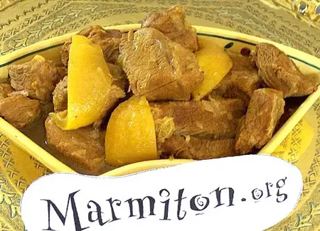 Tajine de veau aux citrons confits et au safran