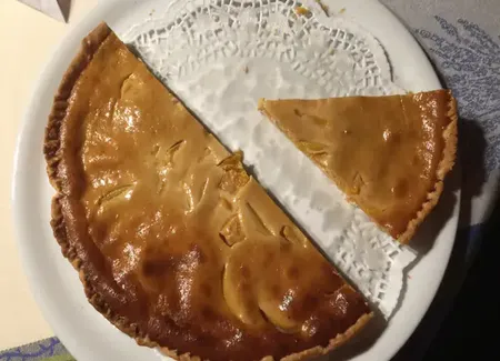 Tarte pêches pain d'epice de sandrine