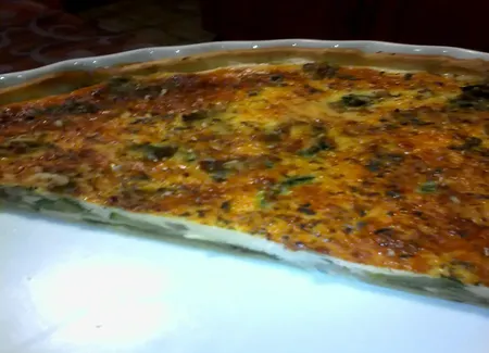 Quiche aux lardons, courgettes et poivrons