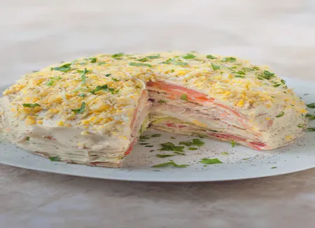 Gâteau de crêpes de la mer